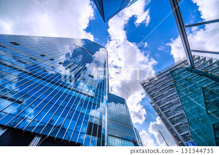 Tokyo cityscape, Japan, September 24. View of the redevelopment project in Nihonbashi 1-chome. 131344735