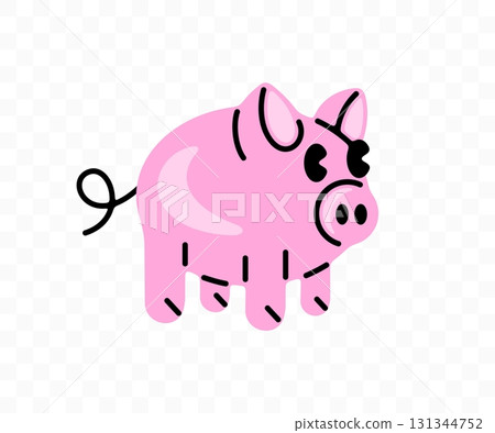 Piggy, piglet, pig, piggie, pigling and swine, graphic design. Animal, pet, porcine, husbandry and livestock, vector design and illustration 131344752
