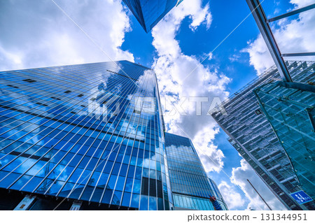Tokyo cityscape, Japan, September 24. View of the redevelopment project in Nihonbashi 1-chome. 131344951