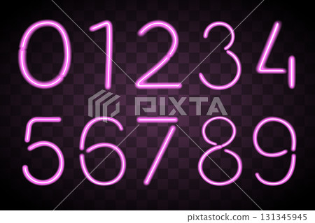 numbers in the form of neon lamps numbers in the form of neon lamps 131345945