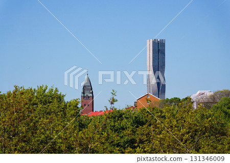 The tallest building in Scandinavia Karlatornet skycraper in Lindholmen, Gothenburg, Sweden, sunny day 131346009