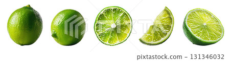 Whole and sliced limes Whole and sliced limes 131346032