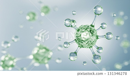 Green molecular structure image of beauty ingredients | CICA, Centella asiatica, plant-derived, skin care ingredients Green molecular structure image of beauty ingredients | CICA, Centella asiatica, plant-derived, skin care ingredients 131346278