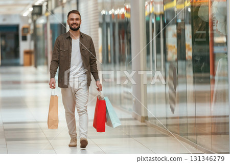Man is shopping in the supermarket Man is shopping in the supermarket 131346279