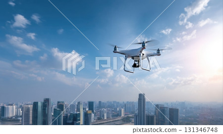 Unidentified drones flying in the sky, raising concerns of privacy and security surveillance Unidentified drones flying in the sky, raising concerns of privacy and security surveillance 131346748