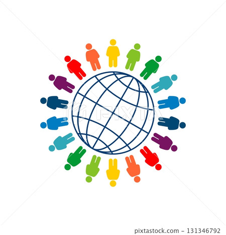 Human Figure and globe Logo Template Illustration Design. Vector EPS 10. 131346792