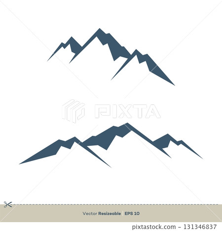 Volcano Mountain Vector Logo Template Illustration Design 131346837