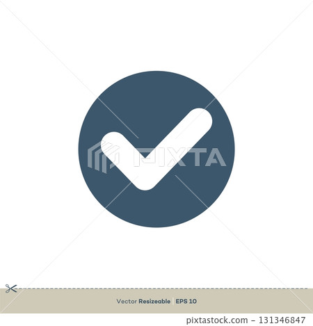 Circle Check Mark Vector Logo Template Illustration Design Circle Check Mark Vector Logo Template Illustration Design 131346847