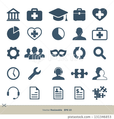 Business Set Icon Vector Logo Template Illustration Design 131346853