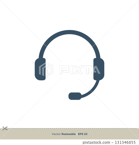 Call Center Headset Icon Vector Logo Template Illustration Design 131346855