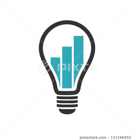 Light Bulb Lamp Graph Chart Bar Logo Template Illustration Design. Vector EPS 10. 131346950