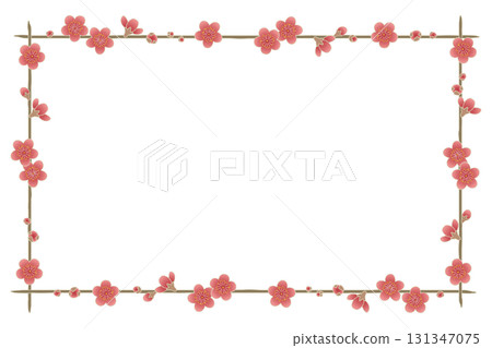 Transparent background material of a Japanese-style frame made of red plum branches | Plum blossoms, frame, New Year, spring Transparent background material of a Japanese-style frame made of red plum branches | Plum blossoms, frame, New Year, spring 131347075