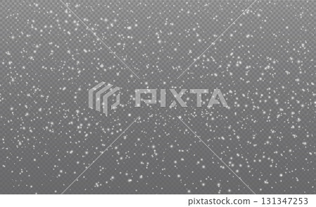 White falling snow on transparent background - illustration 131347253