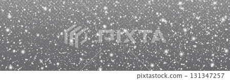 White falling snow on transparent background - illustration 131347257