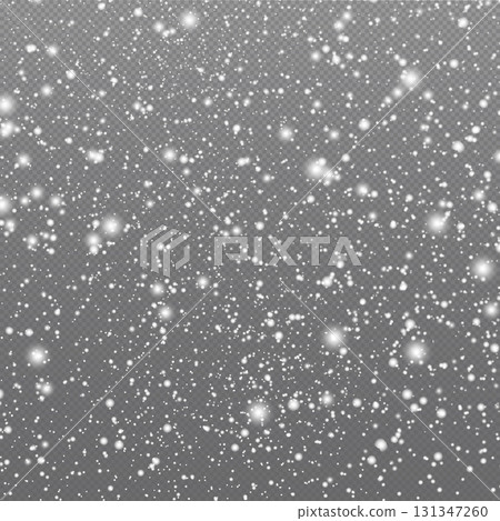 White falling snow on transparent background - illustration White falling snow on transparent background - illustration 131347260