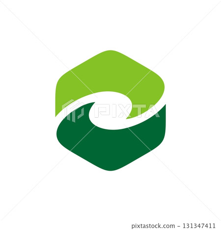 Green Swoosh Hexagon Logo Template Illustration Design. Vector EPS 10. 131347411