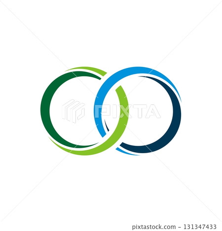 Two Rings Swoosh Logo Template Illustration Design. Vector EPS 10. 131347433