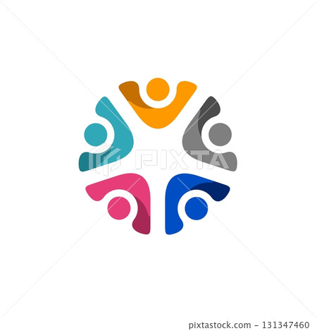 Teamwork Colorful Star Logo Template Illustration Design. Vector EPS 10. Teamwork Colorful Star Logo Template Illustration Design. Vector EPS 10. 131347460
