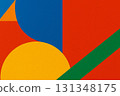 Geometric, abstract, pop graphics in primary colors 131348175