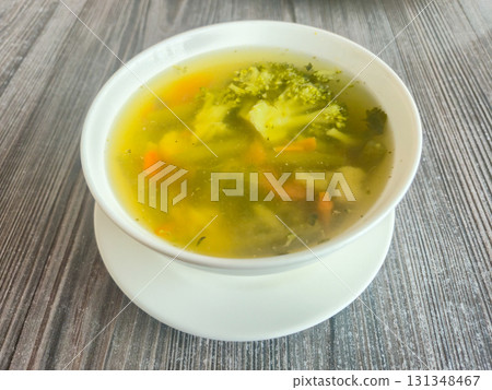 Tasty bowl of vegetable soup. 131348467