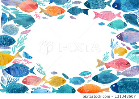 Colorful fish frame 131348607