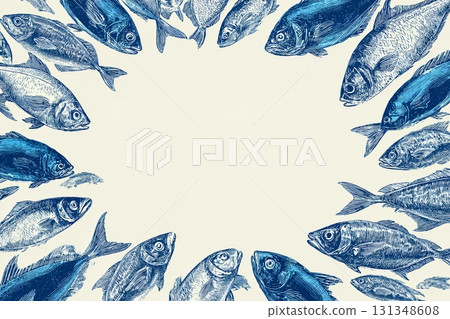Background material with illustrations of fish Background material with illustrations of fish 131348608