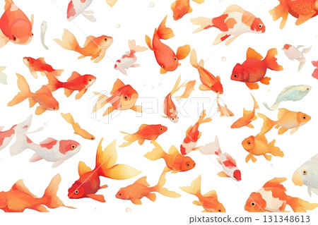 Watercolor illustration of a goldfish Watercolor illustration of a goldfish 131348613