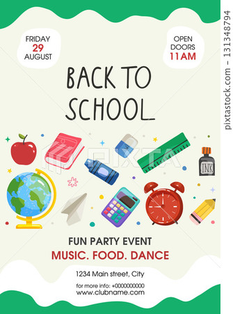 Background for the Back to School vector poster with school supplies. Good for flyers Background for the Back to School vector poster with school supplies. Good for flyers 131348794