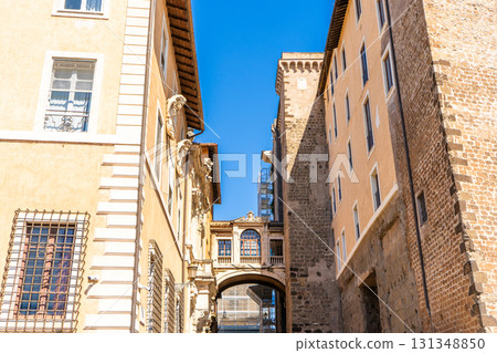 Old Roman houses. Rome, Italy street. Window balcony 131348850