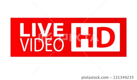 LIVE VIDEOS HD. A button, icon, or sign for a website, application, and creative design 131349235