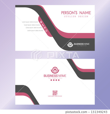 A business card. Double-sided business card design template. Corporate and individual style A business card. Double-sided business card design template. Corporate and individual style 131349243