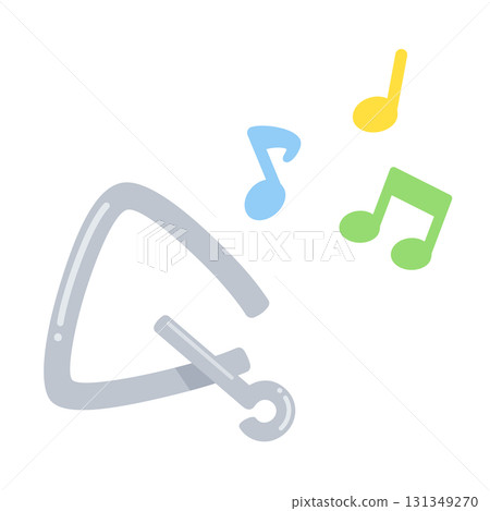 可愛的三角形和音符插圖素材 131349270