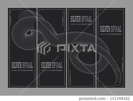 The silver spiral. A design template for the design of a cover, banner, poster. A luxurious composition for interior design, decorations and creative ideas 131349282
