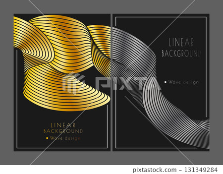 The composition of silver and gold lines. Template for a cover, banner, poster. The idea of luxury interior design, decorations and creative ideas 131349284