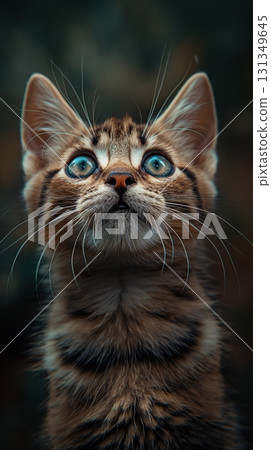 A cat with blue eyes is staring at the camera A cat with blue eyes is staring at the camera 131349645