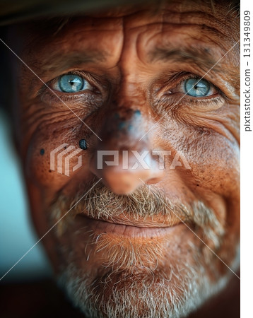 A man with a beard and blue eyes 131349809