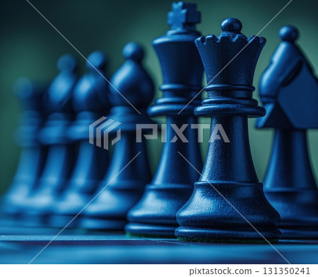 A black chess piece is the only one on the board A black chess piece is the only one on the board 131350241