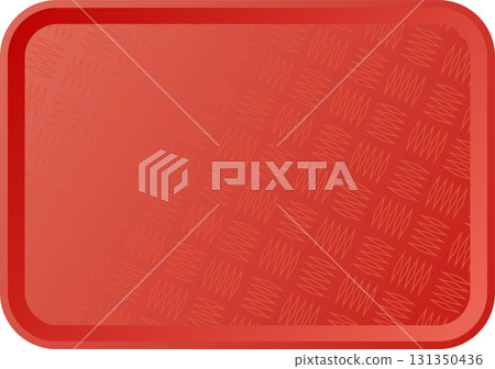 A red service tray with a textured surface. The tray has rounded corners and is a solid color. 131350436