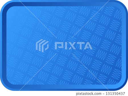 Blue metal tray with diamond pattern design, suitable for food service or industrial use. Blue metal tray with diamond pattern design, suitable for food service or industrial use. 131350437
