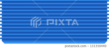 A close-up view of parallel blue surfaces, potentially segments of a window shade or texture. 131350440