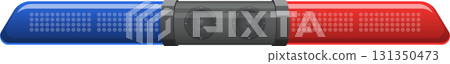 Emergency Lightbar: Red and blue light with a grey center for police or emergency vehicles. Emergency Lightbar: Red and blue light with a grey center for police or emergency vehicles. 131350473