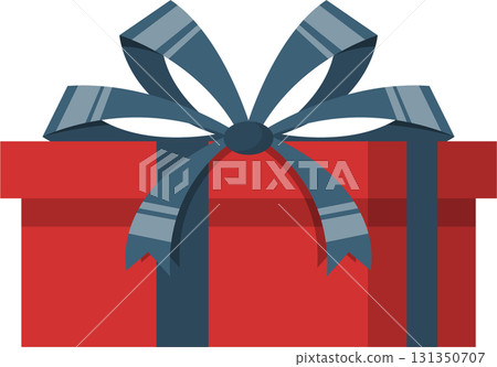 Festive present with a ribbon, perfect for celebrations or special occasions and gift-giving. Festive present with a ribbon, perfect for celebrations or special occasions and gift-giving. 131350707