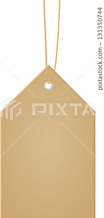 Blank tag with string attached. Perfect for labeling gifts, clothing, or other items. Blank tag with string attached. Perfect for labeling gifts, clothing, or other items. 131350744