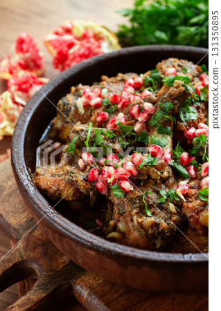 guruli, Georgian chicken, with walnuts, stewed in wine and spices, Gurian chicken, homemade, no people, guruli, Georgian chicken, with walnuts, stewed in wine and spices, Gurian chicken, homemade, no people, 131350895