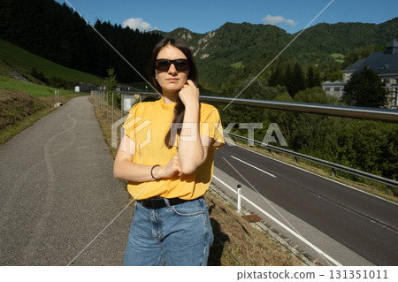 Natural Portrait of a 30-Year-Old Woman Without Makeup Outdoors in Nature Natural Portrait of a 30-Year-Old Woman Without Makeup Outdoors in Nature 131351011