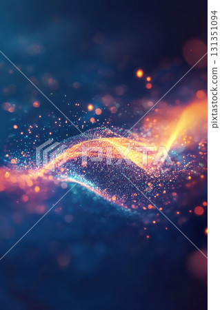 Gliding ribbons of light form looping patterns, creating peaceful movement in vibrant, colorful display. scene evokes sense of tranquility and wonder Gliding ribbons of light form looping patterns, creating peaceful movement in vibrant, colorful display. scene evokes sense of tranquility and wonder 131351094