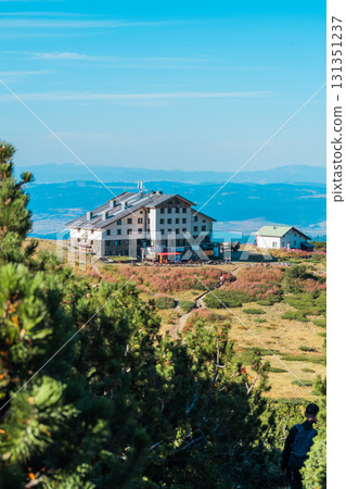 Mountain view of the Rila Mountains in Bulgaria. Seven Rila Lake hike. Eco trails. Connection with nature. Mountain view of the Rila Mountains in Bulgaria. Seven Rila Lake hike. Eco trails. Connection with nature. 131351237