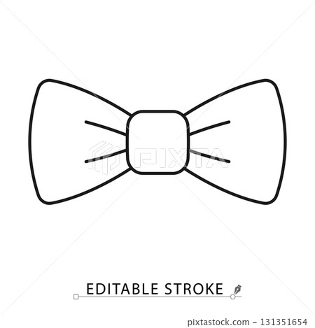 A bow tie icon in a minimalist line style with editable stroke. Classic gentleman accessory, formal fashion style, elegant man clothing, wedding groom suit element, party celebration. A bow tie icon in a minimalist line style with editable stroke. Classic gentleman accessory, formal fashion style, elegant man clothing, wedding groom suit element, party celebration. 131351654