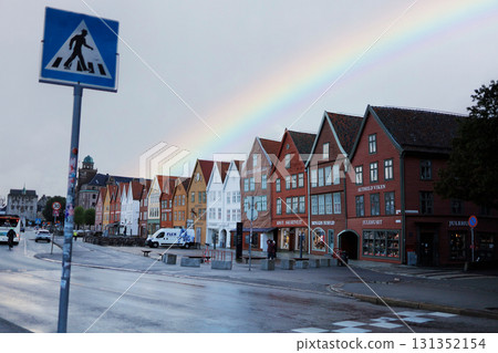 Bryggen after the rain, Bergen, Norway 131352154
