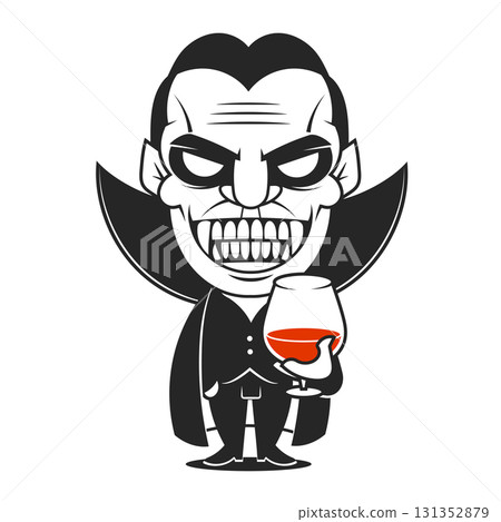 Stylized vampire fangs illustration on a white background, suitable for Halloween-themed 131352879